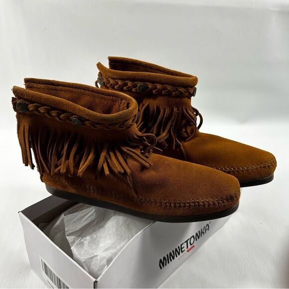 Minnetonka - Women's Hi-Top Back Zip Boot Brown Suede - Size 8 M - Picture 3 of 6